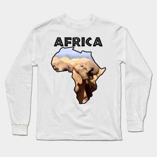 African Continent Elephant Drinks Long Sleeve T-Shirt